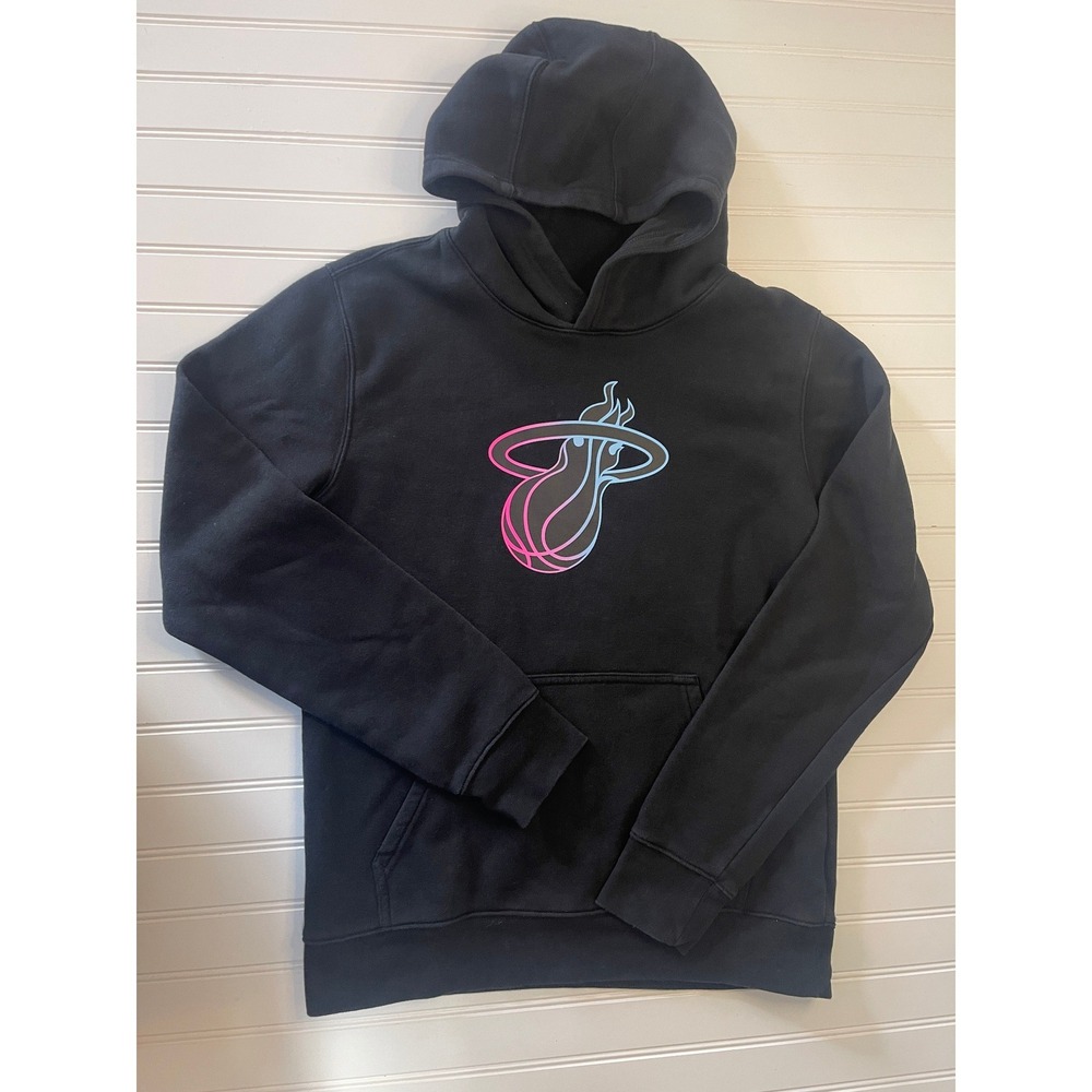 Nike NBA Miami Heat Kids XL 18/20 City Edition Black Pink Blue Hoodie Sweatshirt